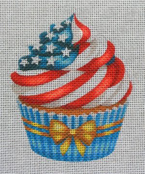 Patriotic Cupcake Needlepoint Canvas