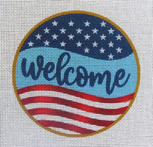 Patriotic Welcome Needlepoint Canvas