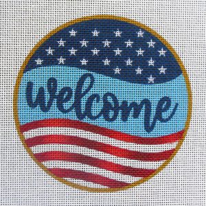 Patriotic Welcome Needlepoint Canvas