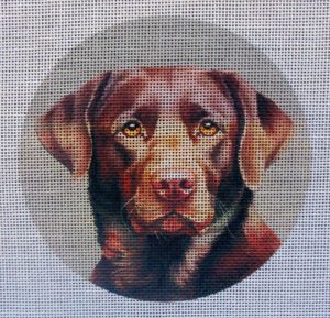 Chocolate Lab Needlepoint Canvas
