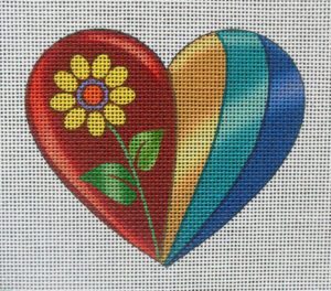 Silk Pillow Heart Needlepoint Canvas