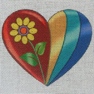 Silk Pillow Heart Needlepoint Canvas