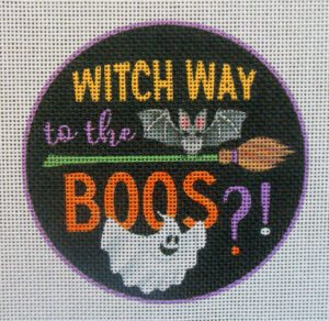 Witch Way Halloween Needlepoint Canvas