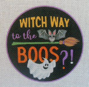 Witch Way Halloween Needlepoint Canvas