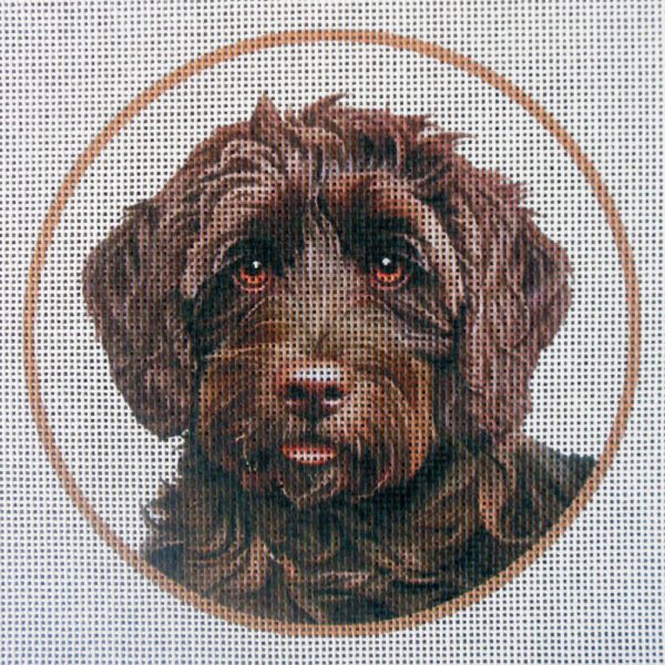 Chocolate Labradoodle 3 Needlepoint Canvas
