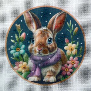 Snow Globe Bunny Needlepoint Canvas