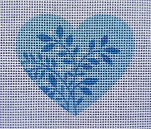 Snowberry Heart Needlepoint Canvas