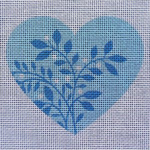 Snowberry Heart Needlepoint Canvas