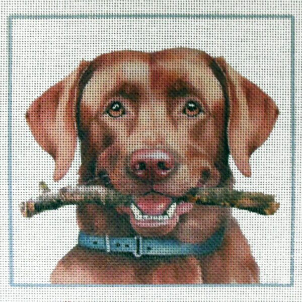 Red Labrador Needlepoint Canvas