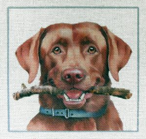 Red Labrador Needlepoint Canvas