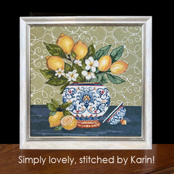 Chinoiserie Lemons Needlepoint Canvas