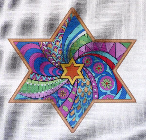 6.5" Spiral Star of David Needlepoint Canvas