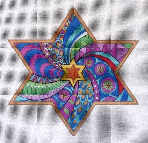 6.5" Spiral Star of David Needlepoint Canvas