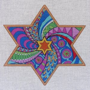 6.5" Spiral Star of David Needlepoint Canvas