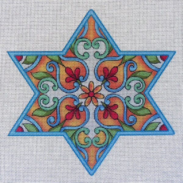 6.5" Talavera 2 Star of David Needlepoint Canvas