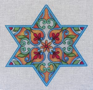 6.5" Talavera 2 Star of David Needlepoint Canvas
