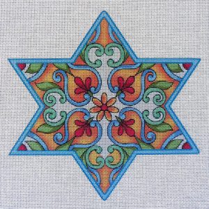 6.5" Talavera 2 Star of David Needlepoint Canvas