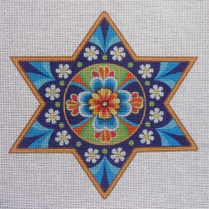 6.5" Talavera Star of David Needlepoint Canvas