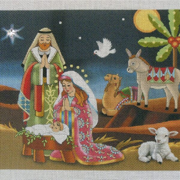 Twilight Nativity Small Needlepoint Canvas