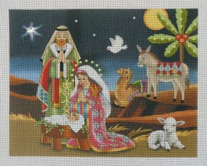 Twilight Nativity Small Needlepoint Canvas