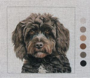 Portugese Water Dog 3 Needlepoint Canvas