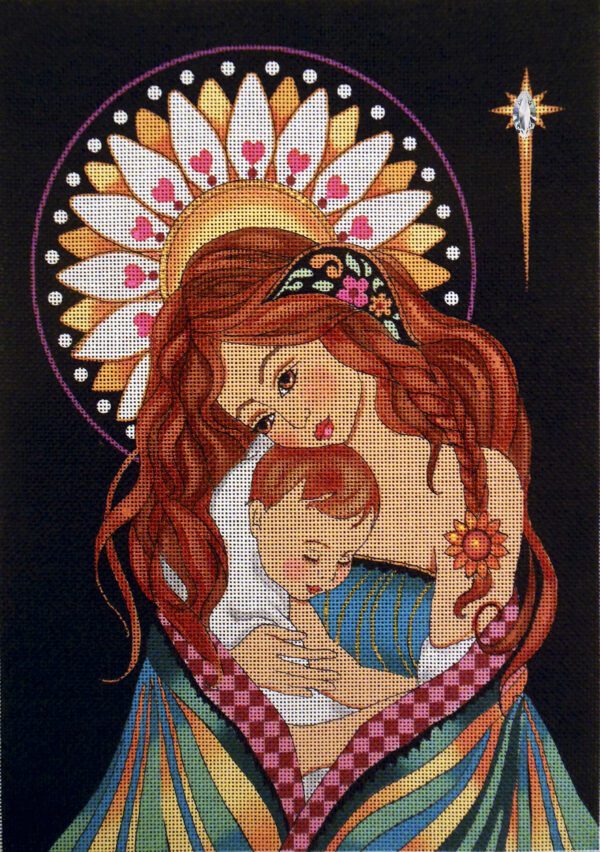 Sunflower Madonna Needlepoint Canvas - Image 4