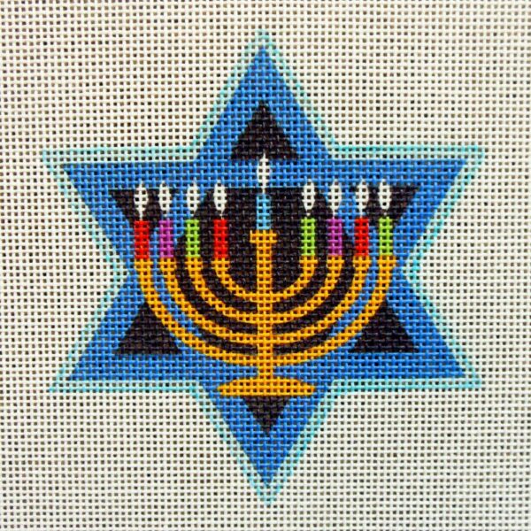 Menorah Star of David Needlepoint Canvas