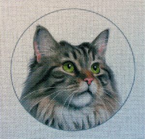 Maine Coon Cat (Brown) Needlepoint Canvas