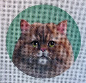 Orange Persian Cat Needlepoint Canvas