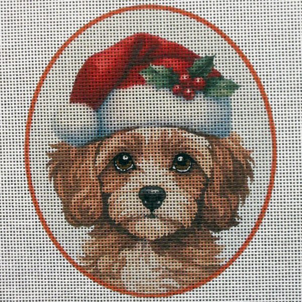 Christmas Cavapoo Needlepoint Canvas