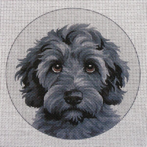 Black Labradoodle 2 Needlepoint Canvas