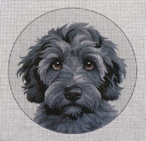 Black Labradoodle 2 Needlepoint Canvas