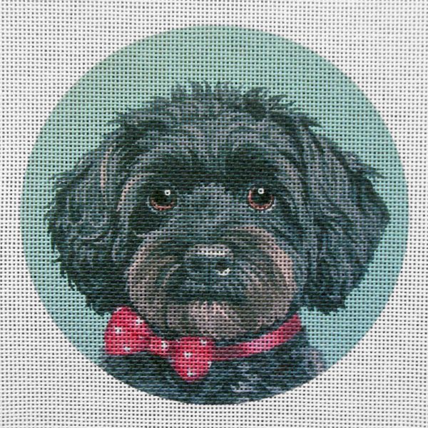 Black Yorkiepoo Needlepoint Canvas