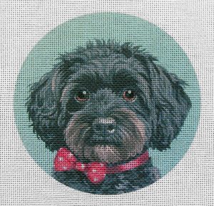 Black Yorkiepoo Needlepoint Canvas