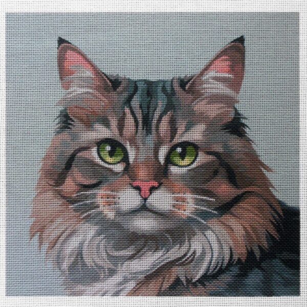 Maine Coon 2 Cat Needlepoint Canvas