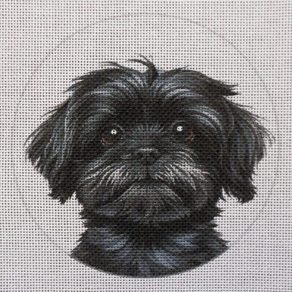 Black Shihtzu Needlepoint Canvas