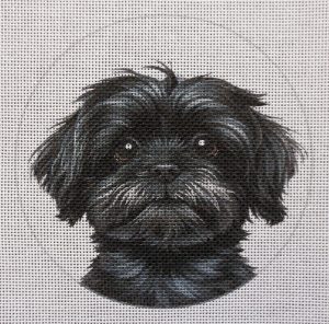 Black Shihtzu Needlepoint Canvas