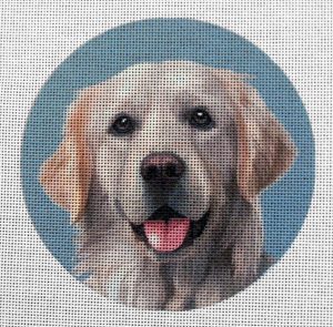 Cream English Retriever Needlepoint Canvas