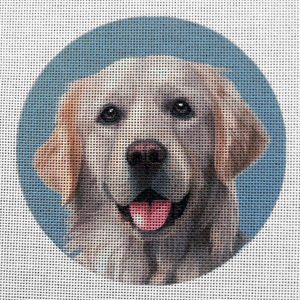 Cream English Retriever Needlepoint Canvas