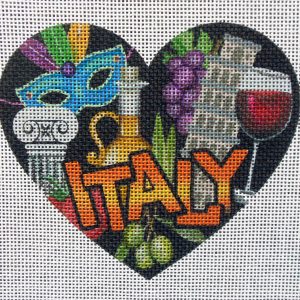 ITALY Heart Needlepoint Canvas
