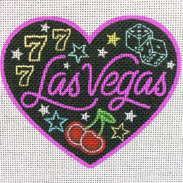 Las Vegas Heart Needlepoint Canvas