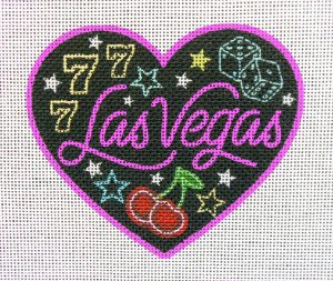 Las Vegas Heart Needlepoint Canvas