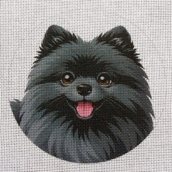 Pomeranian Black 2 Needlepoint Canvas