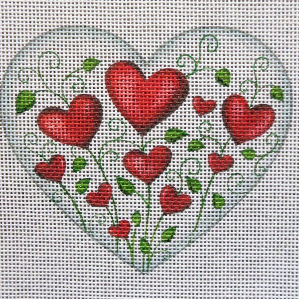 Heart Garden Needlepoint Canvas