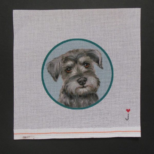 Natural Schnauzer  Needlepoint Canvas