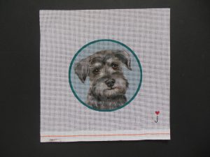 Natural Schnauzer  Needlepoint Canvas