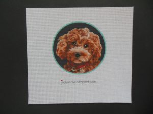 Cockapoo red collar  Needlepoint Canvas