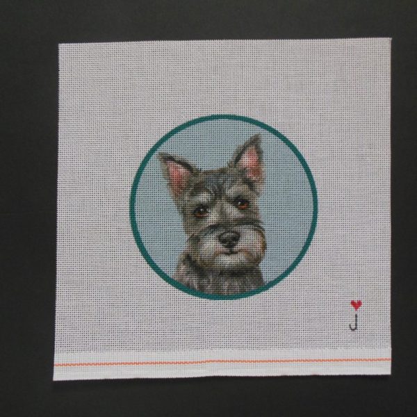 Clipped Schnauzer  Needlepoint Canvas
