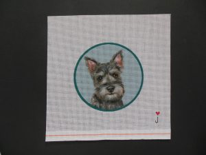 Clipped Schnauzer  Needlepoint Canvas