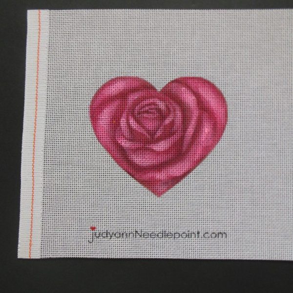 Rose Heart  Needlepoint Canvas